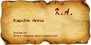 Kapche Anna névjegykártya